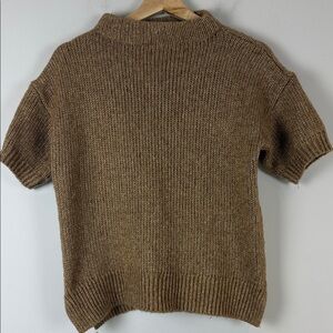 Club Monaco Tan with Gold Knit Sweater Size Extra Small
